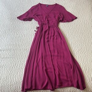 Purple wrap dress